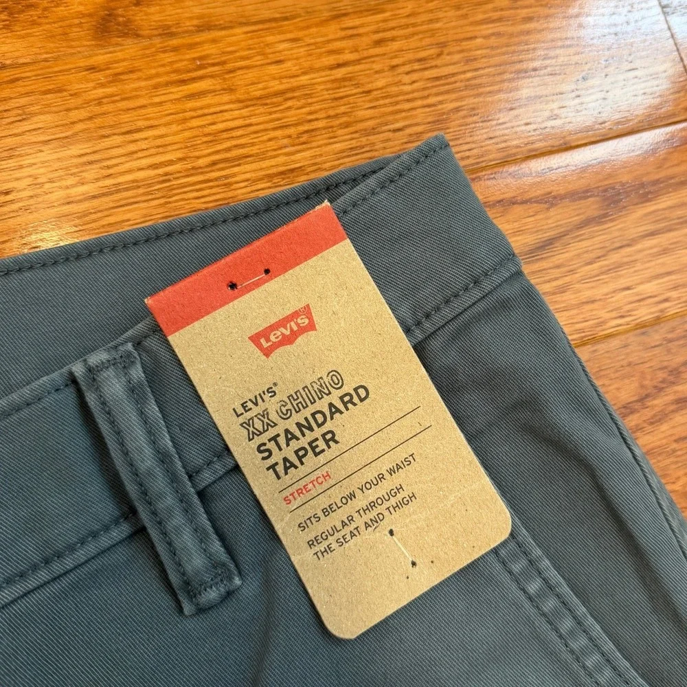 Levi's XX Chino Pants Fits Mens 29x29 Standard Taper Blue Gray Stretch Twill